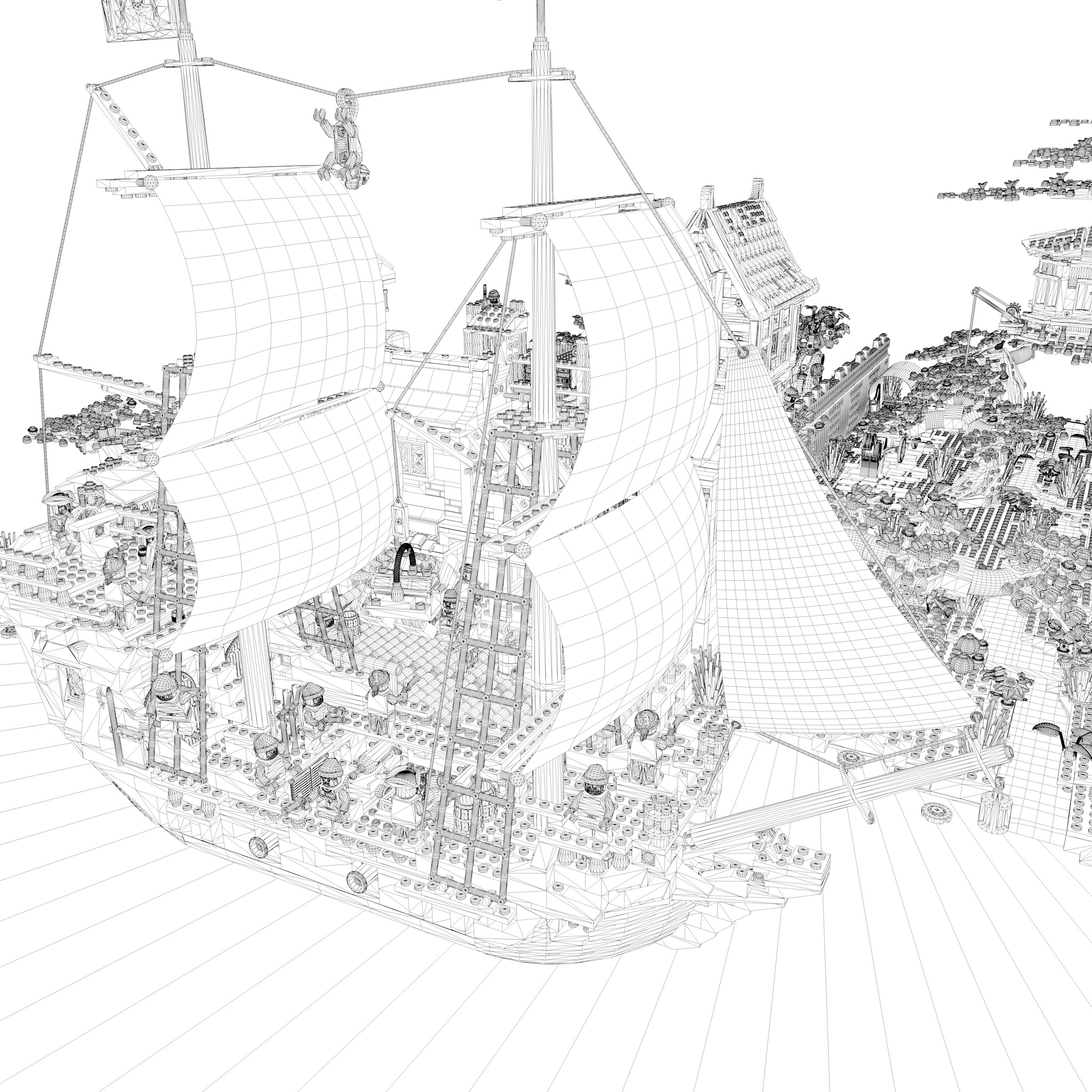 Lego island 3D model_6