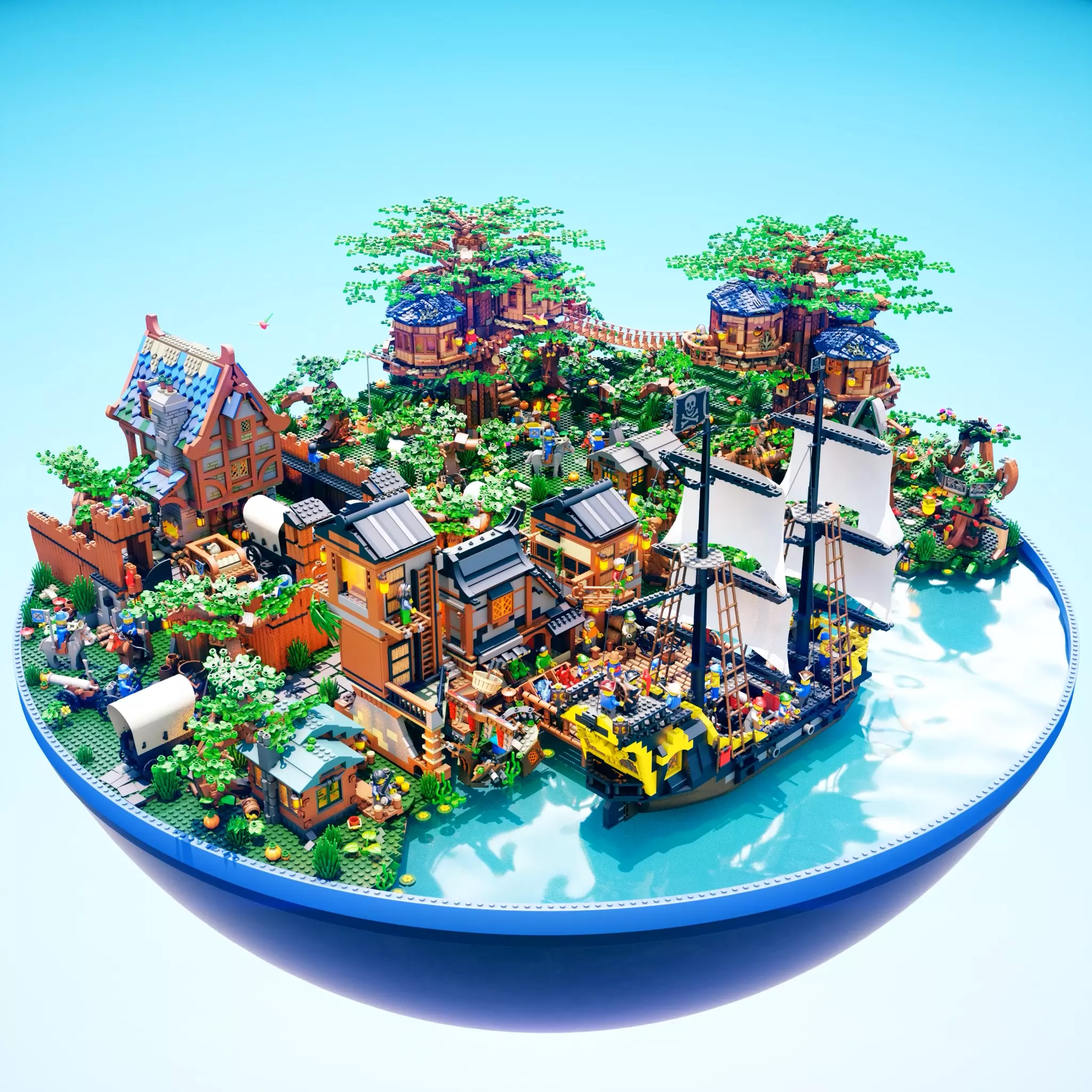 Lego island 3D model_0