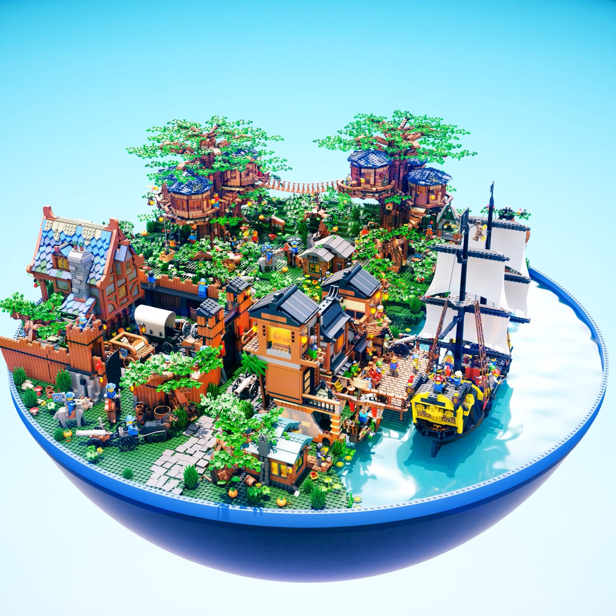 Lego island 3D model_2