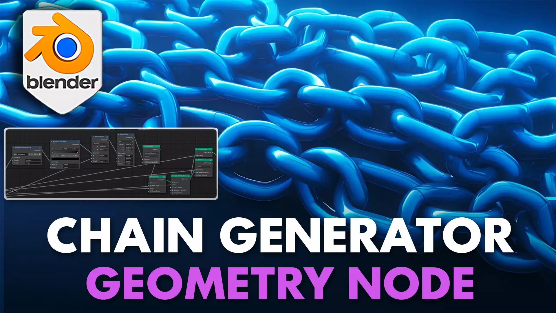 Blender 3 Animated Chain Geometry Nodes Grease Pencil File 3D model