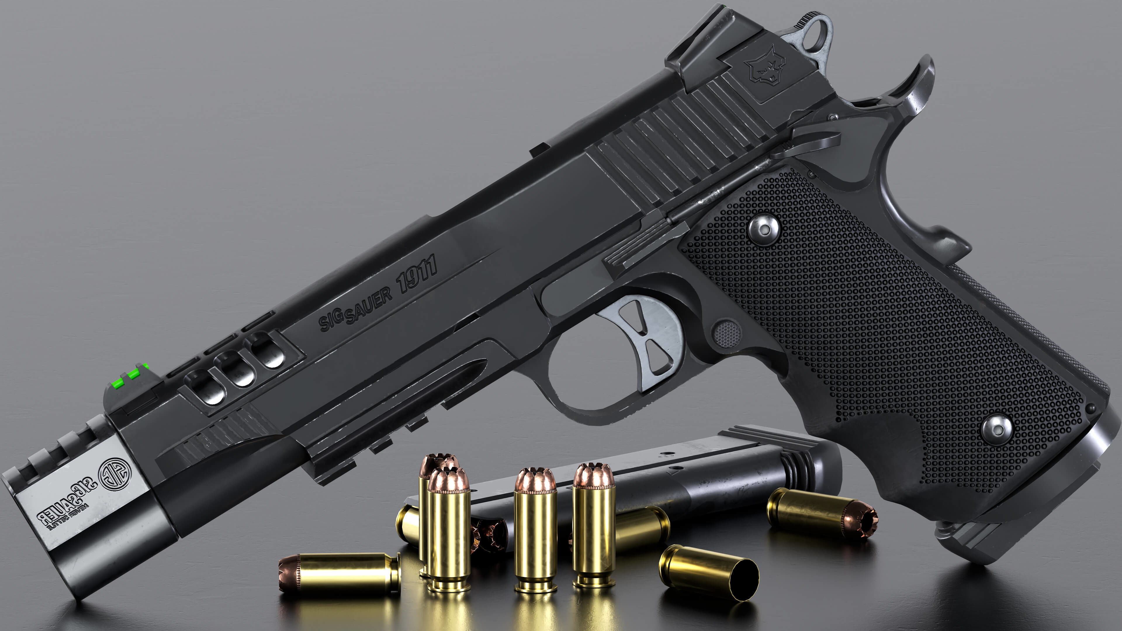 Game Ready 1911 Pistol 3D Model Low-poly 3D model_5