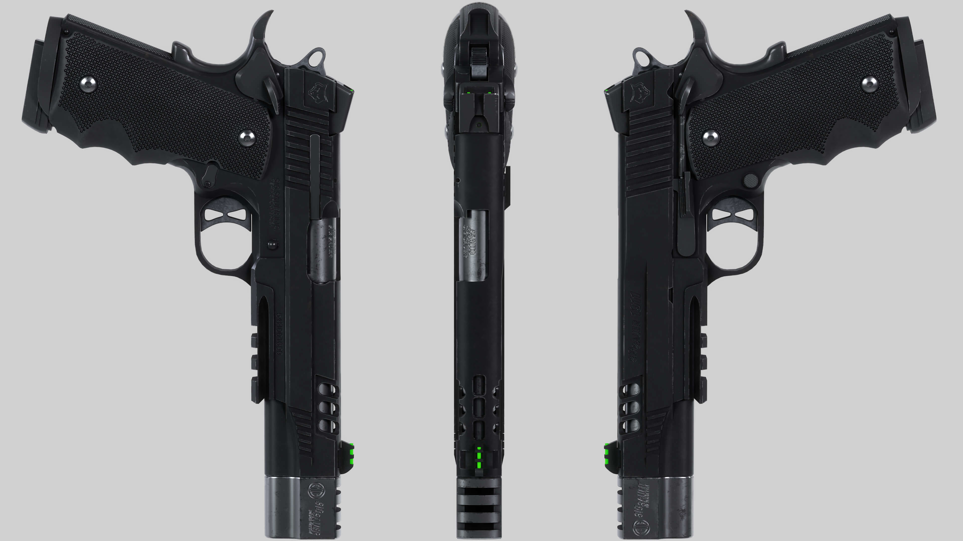 Game Ready 1911 Pistol 3D Model Low-poly 3D model_3