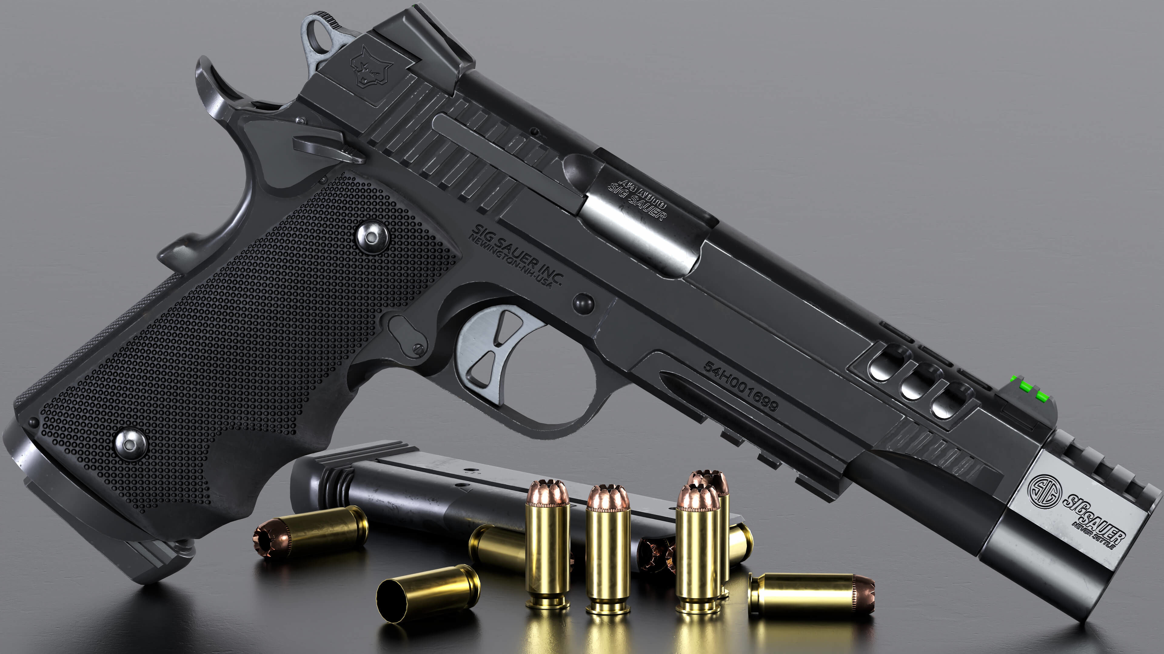 Game Ready 1911 Pistol 3D Model Low-poly 3D model_6