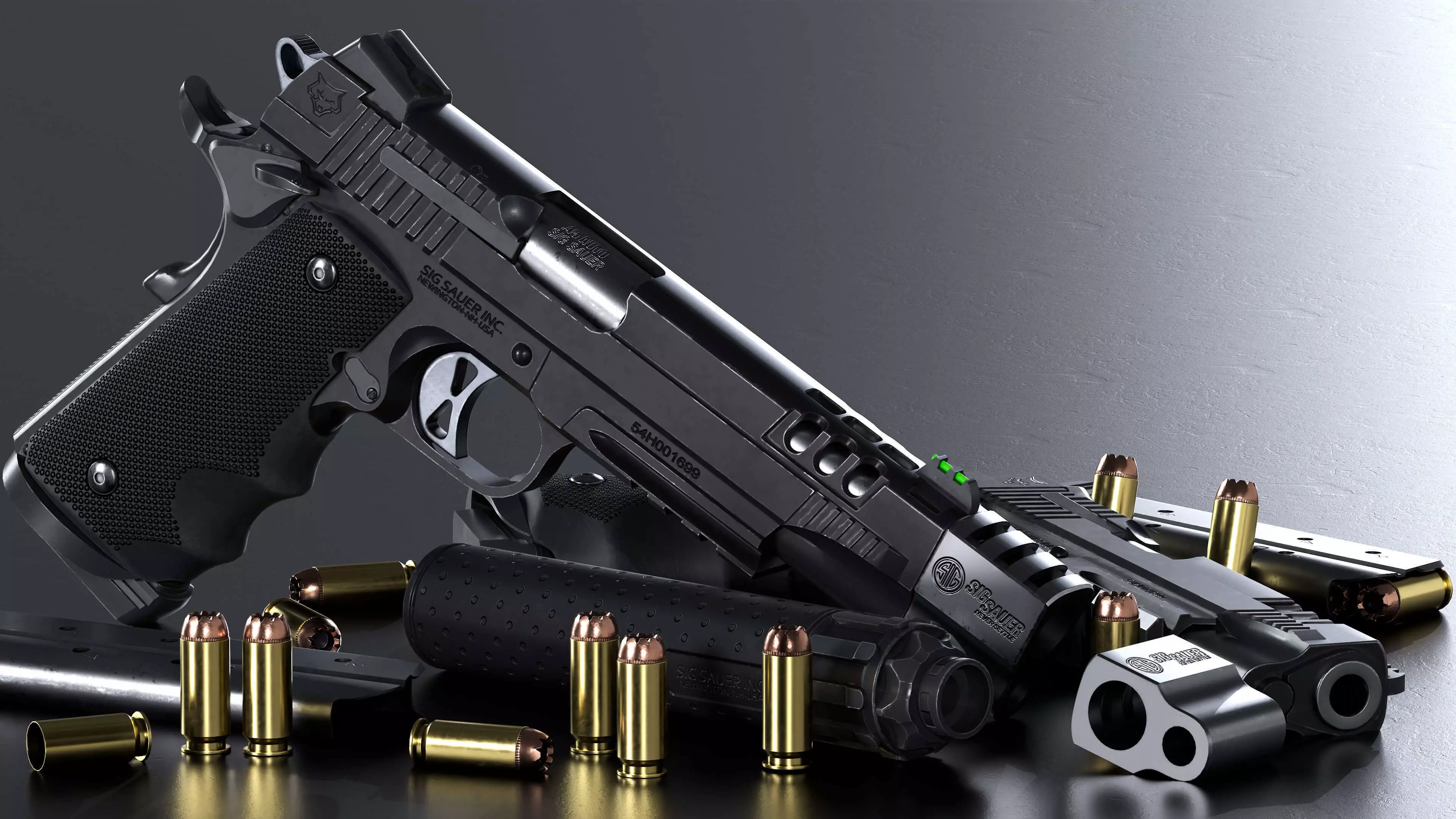 Game Ready 1911 Pistol 3D Model Low-poly 3D model_0