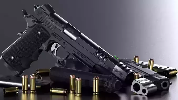 Game Ready 1911 Pistol 3D Model Low-poly 3D model Game Ready 1911 Pistol 3D Model Low-poly 3D model