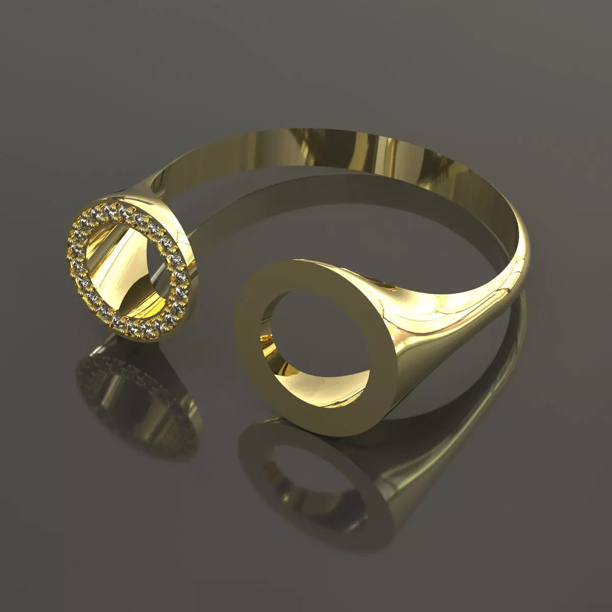 double circle ring 3D print model_0