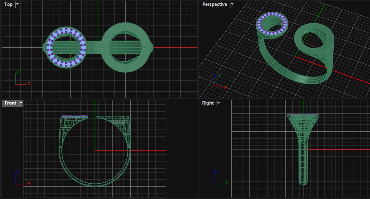 double circle ring 3D print model_2