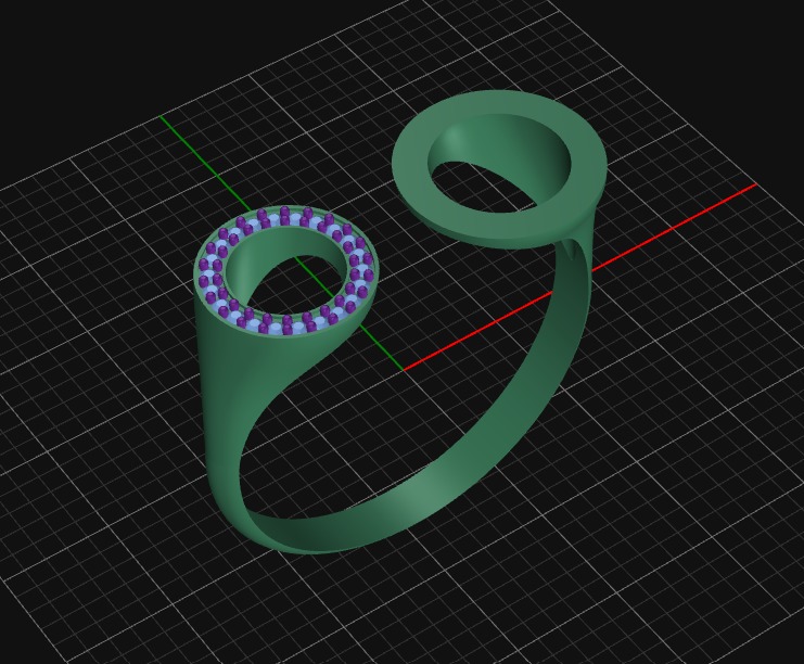 double circle ring 3D print model_3