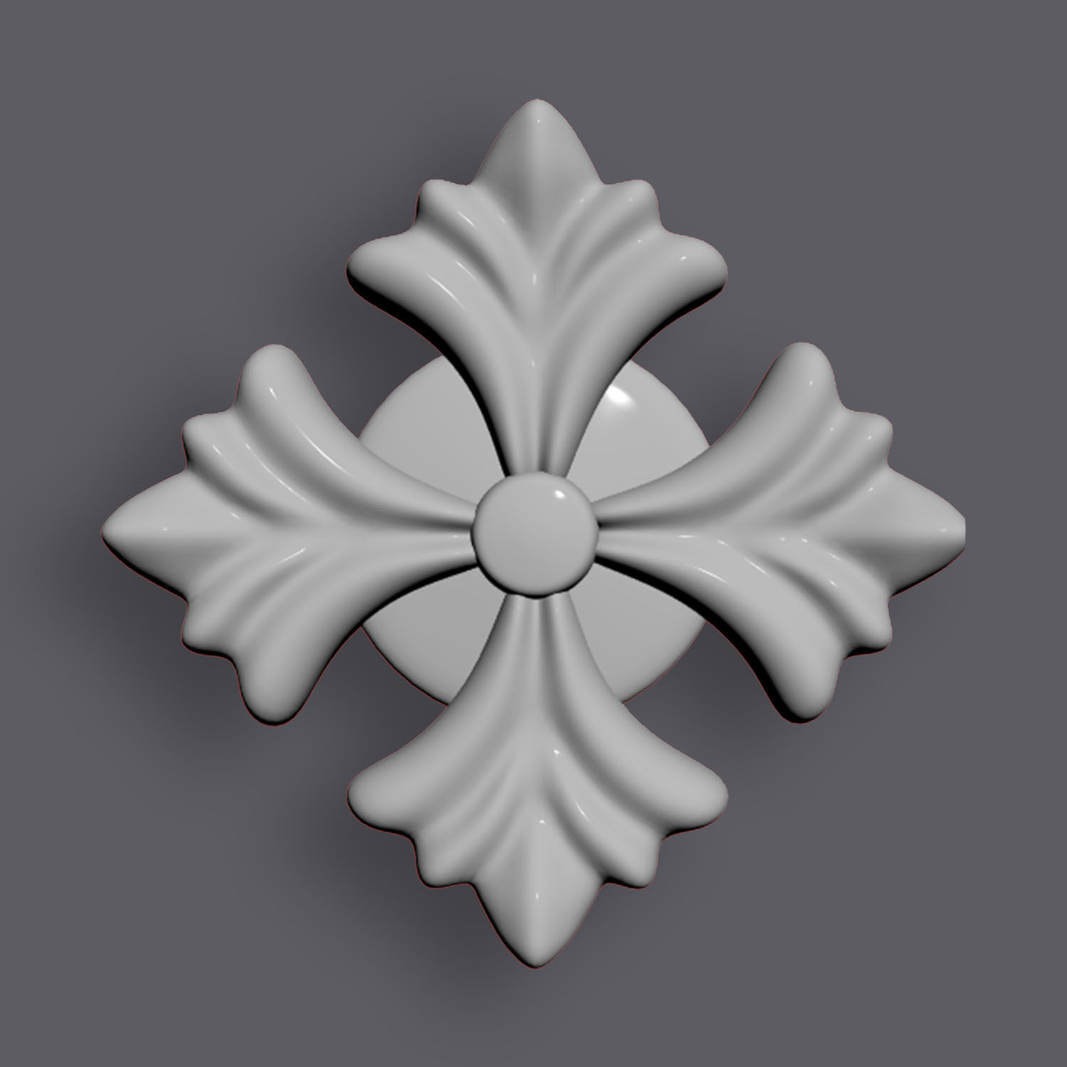 5 Flowers Ornamental Pack 10 3D model_8