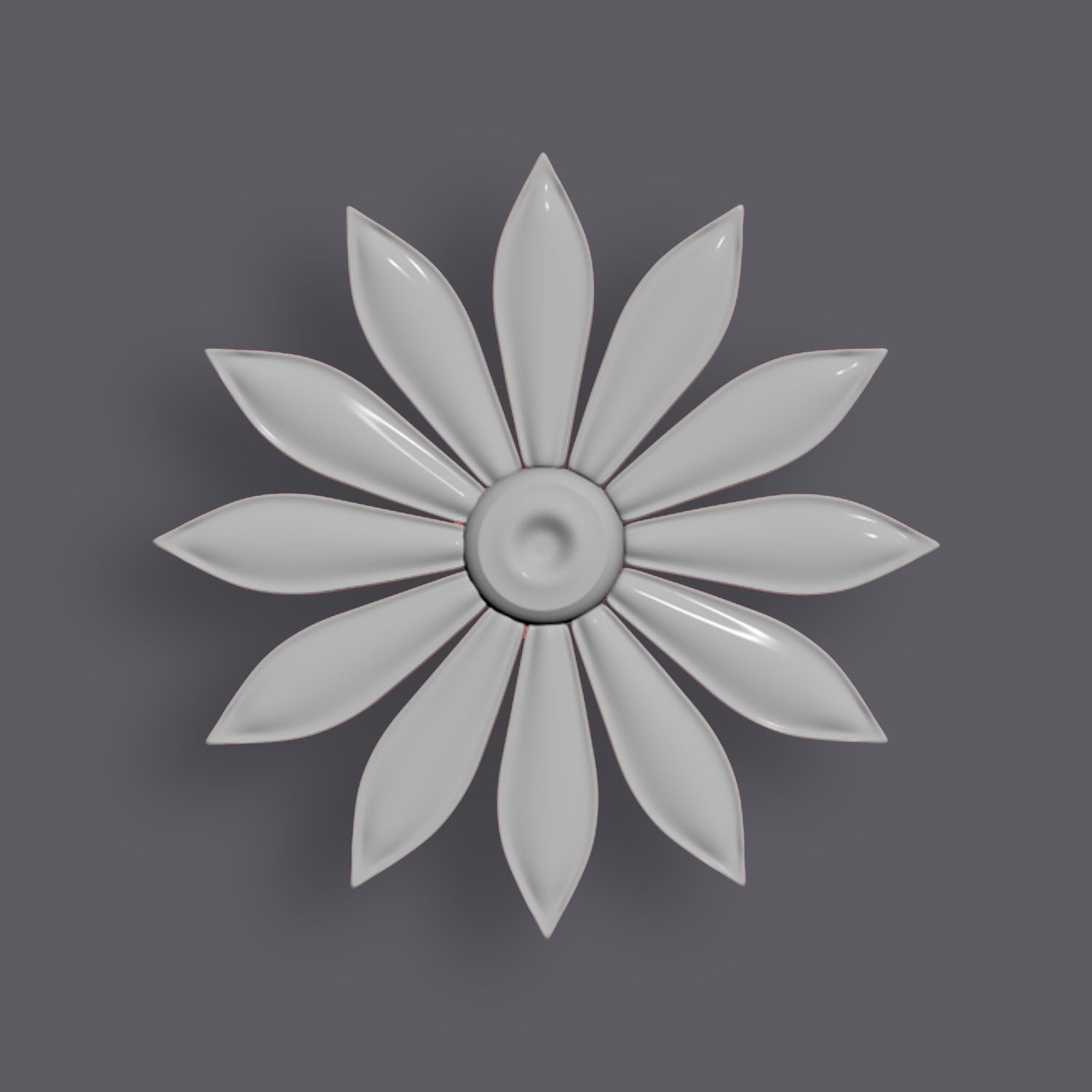 5 Flowers Ornamental Pack 10 3D model_7