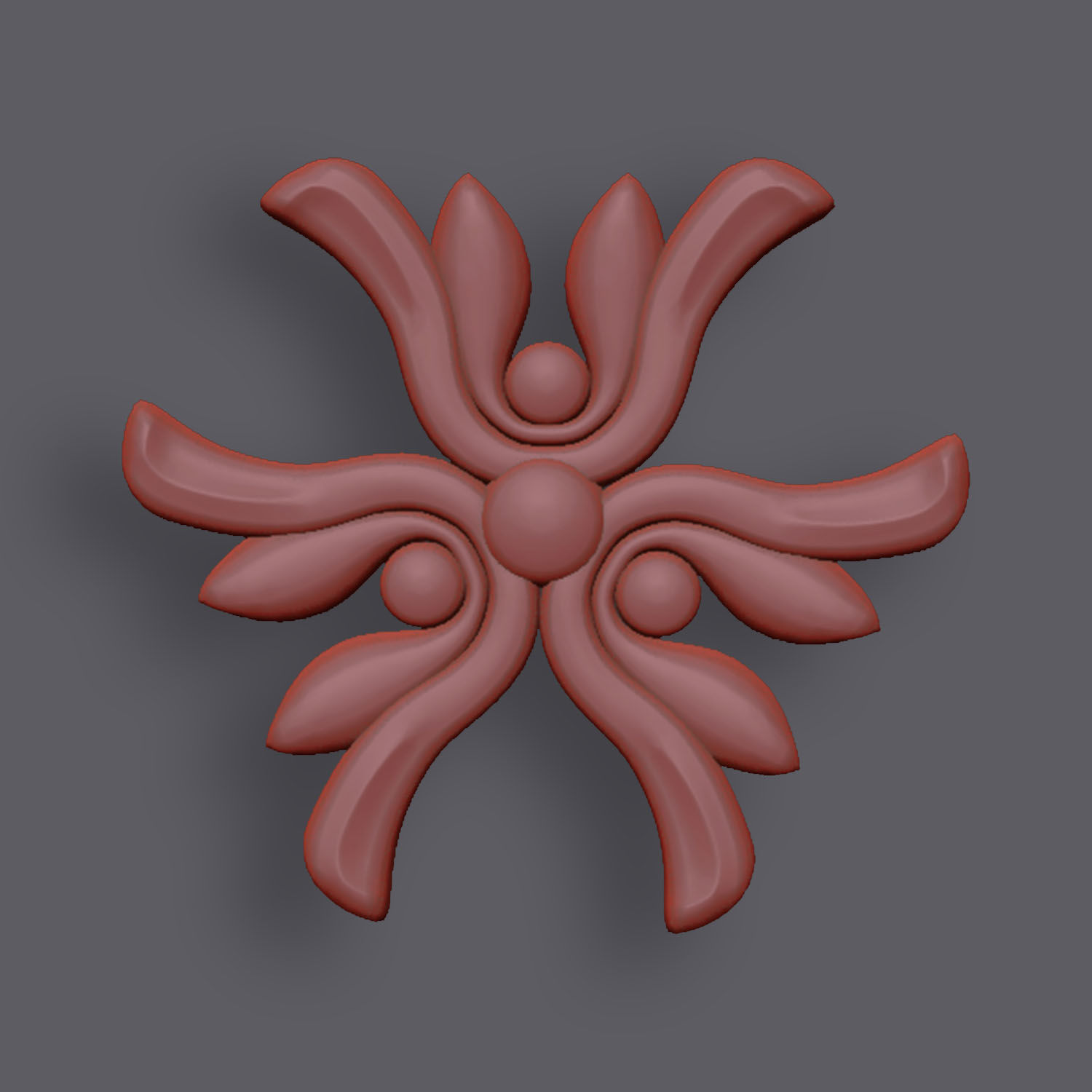 5 Flowers Ornamental Pack 10 3D model_16