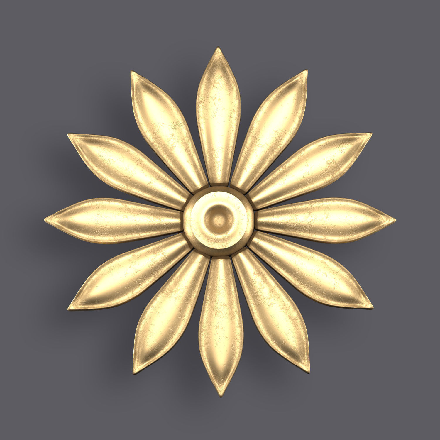 5 Flowers Ornamental Pack 10 3D model_1
