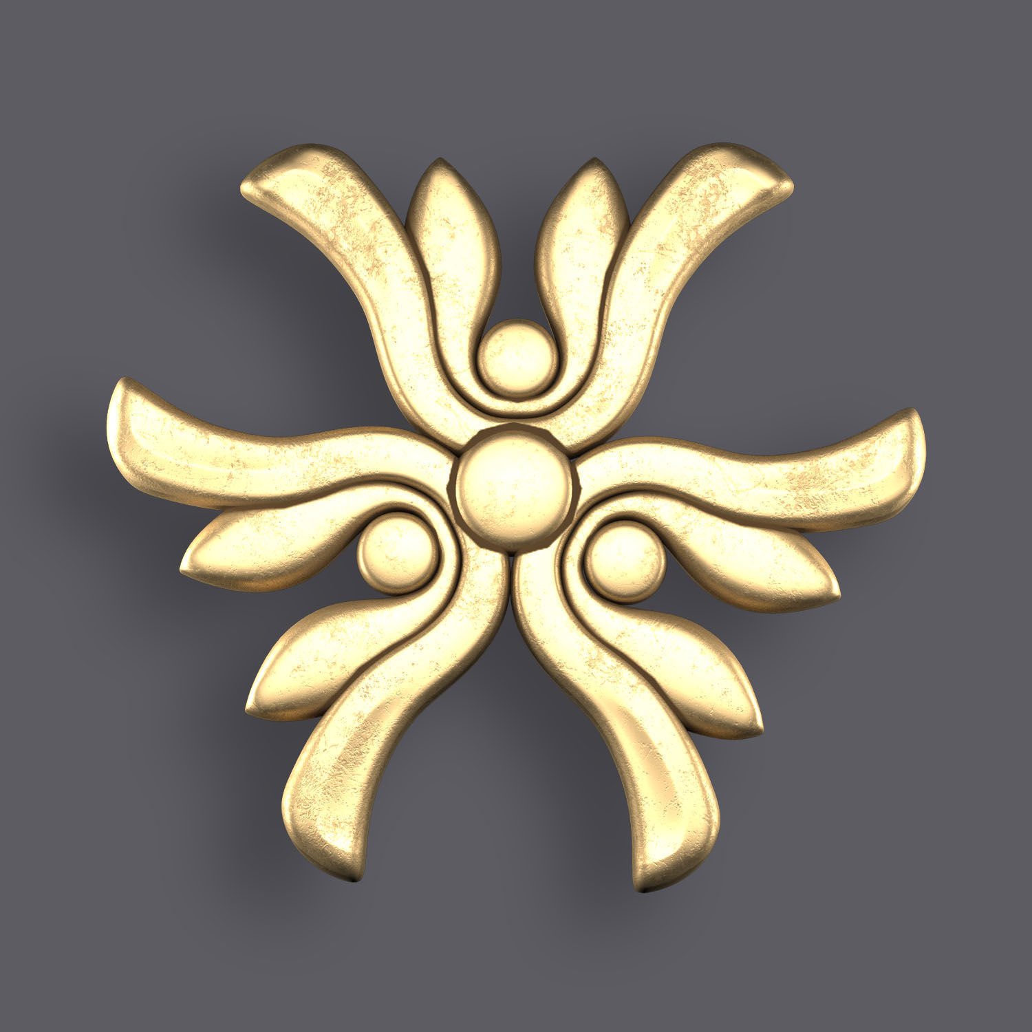 5 Flowers Ornamental Pack 10 3D model_4