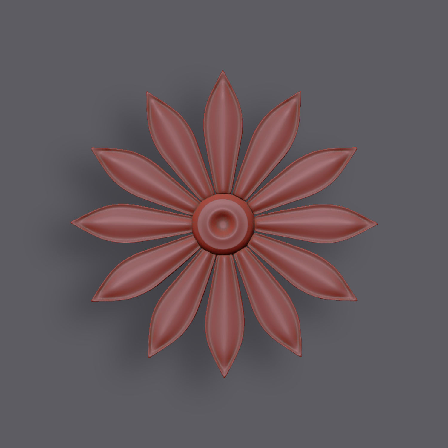 5 Flowers Ornamental Pack 10 3D model_13
