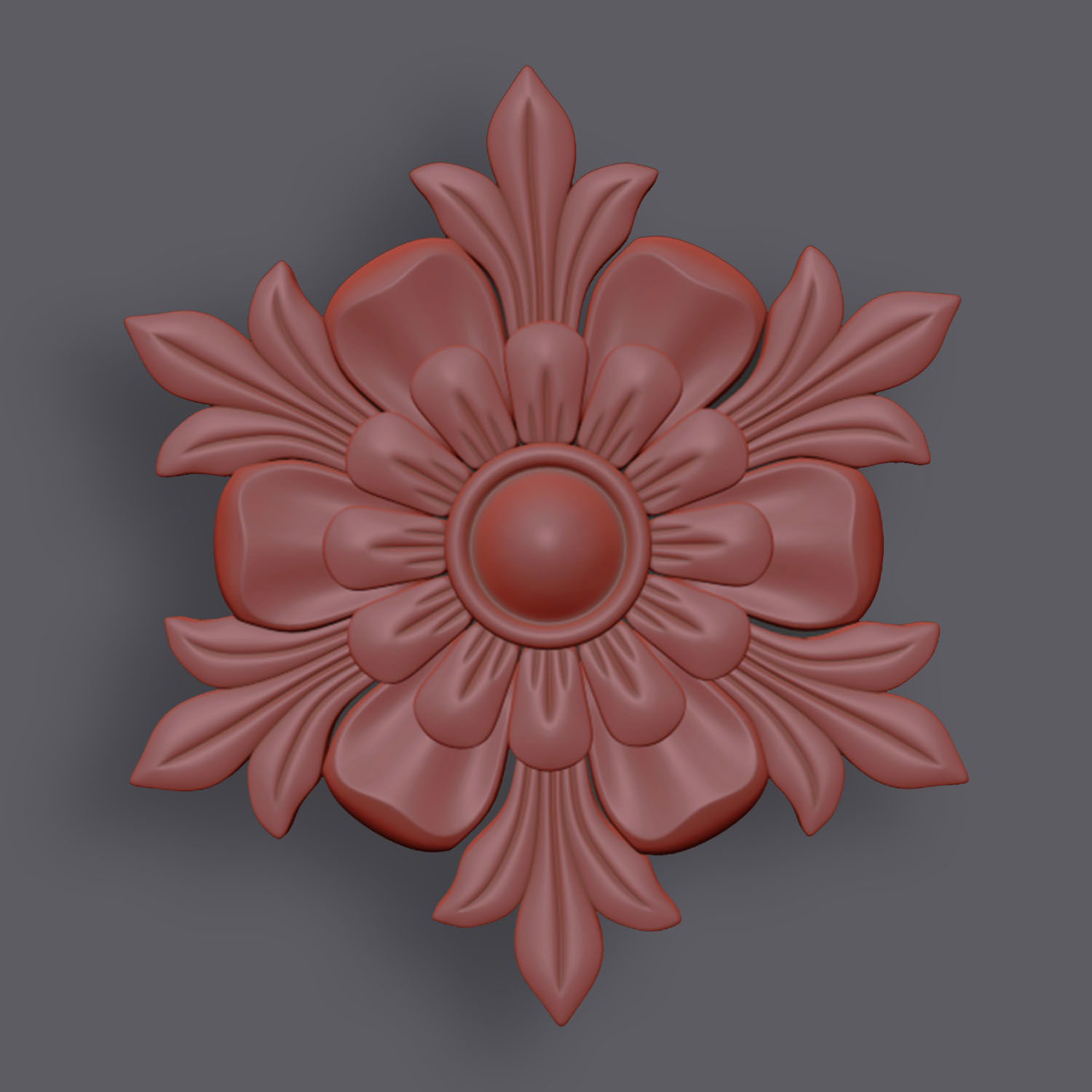5 Flowers Ornamental Pack 10 3D model_17