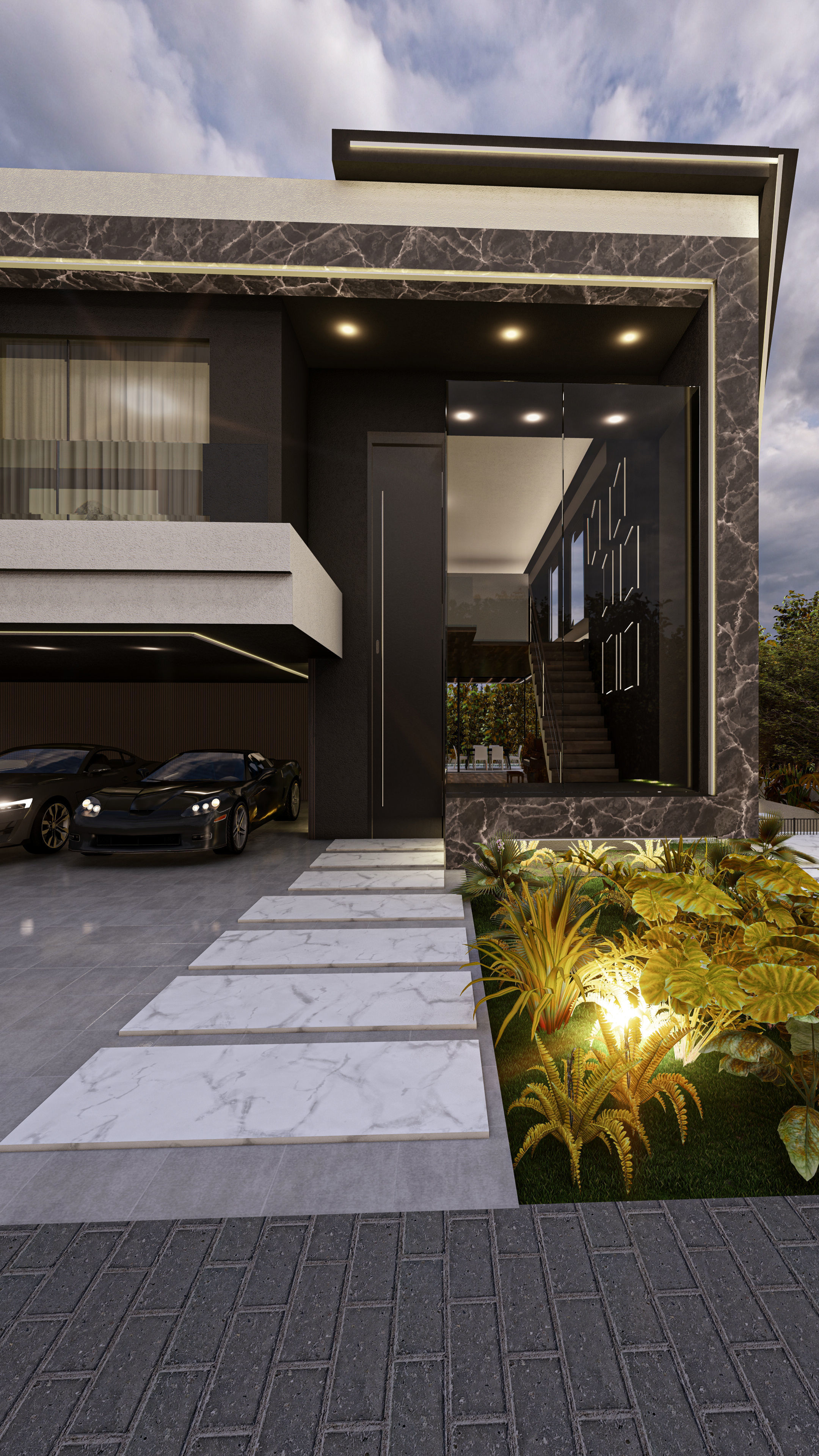 Luxury Villa 3D Model Modern Design with Interior Exterior Low-poly 3D model_31