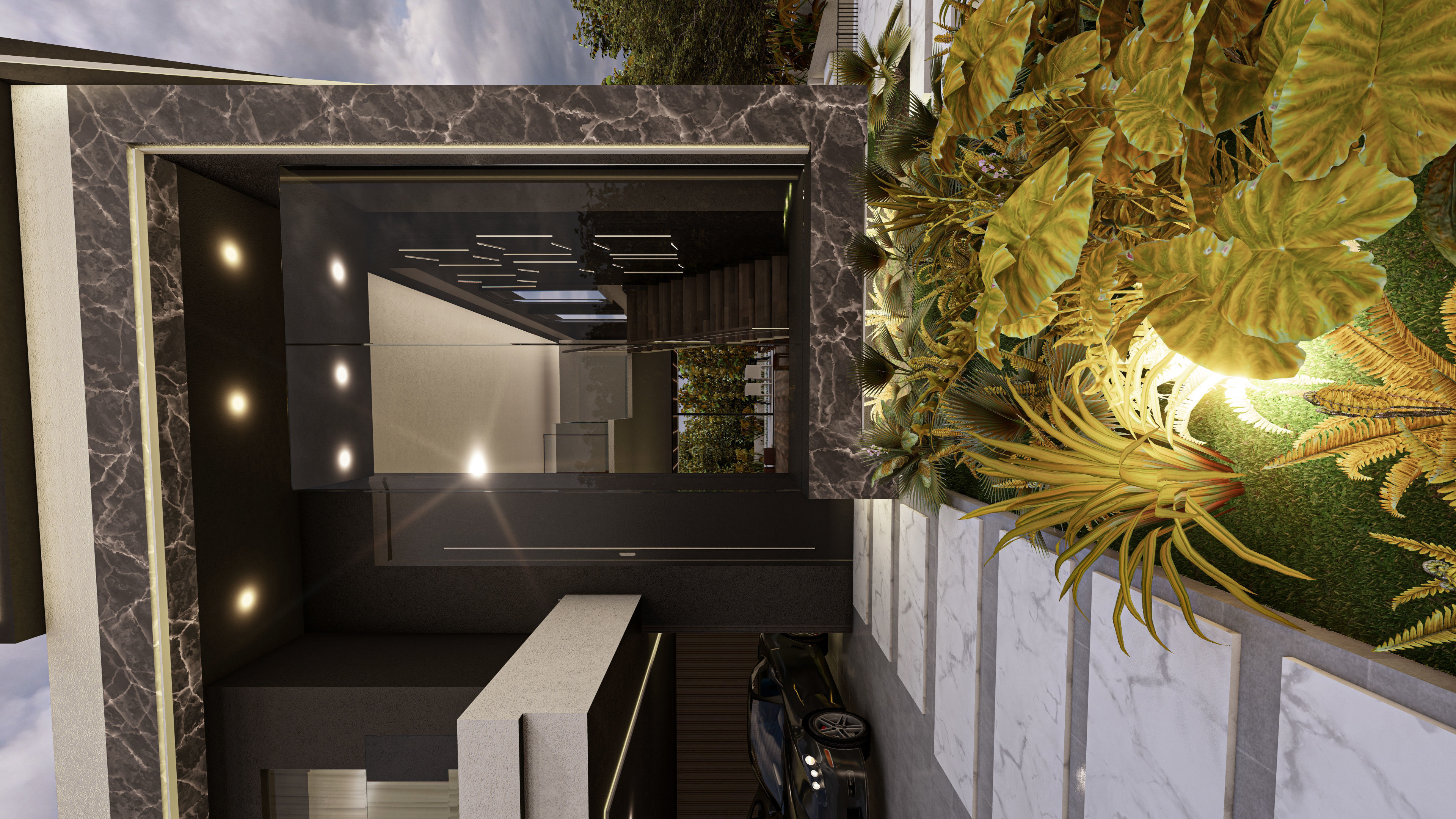 Luxury Villa 3D Model Modern Design with Interior Exterior Low-poly 3D model_6