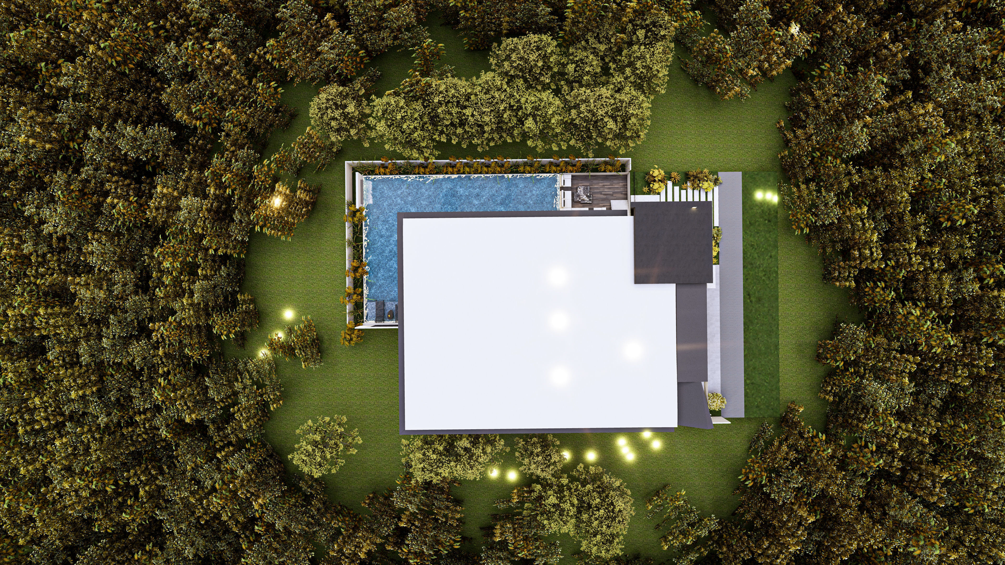 Luxury Villa 3D Model Modern Design with Interior Exterior Low-poly 3D model_2