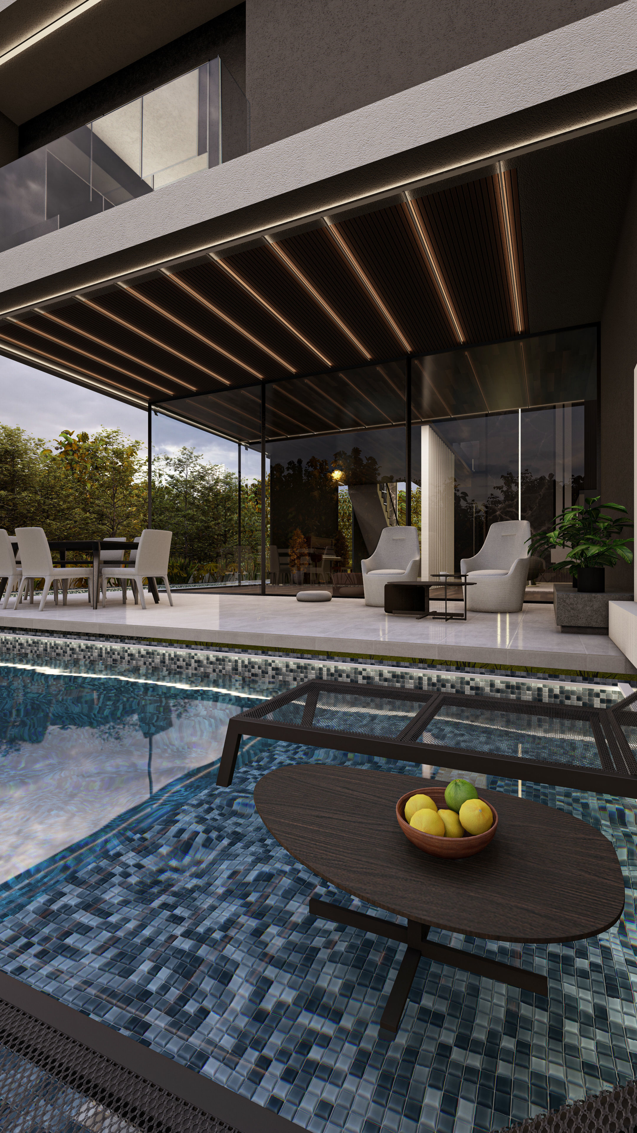 Luxury Villa 3D Model Modern Design with Interior Exterior Low-poly 3D model_9