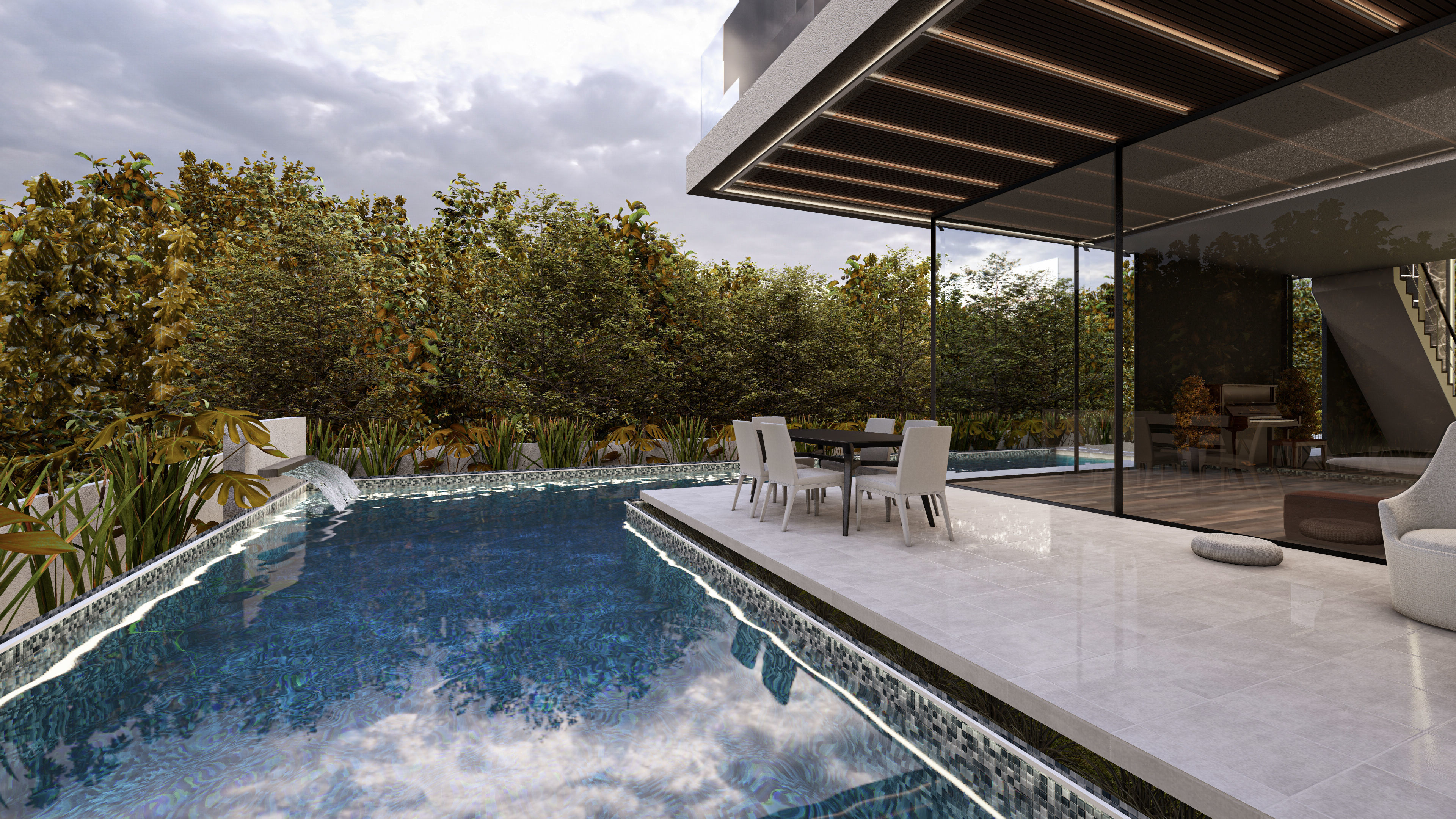 Luxury Villa 3D Model Modern Design with Interior Exterior Low-poly 3D model_27