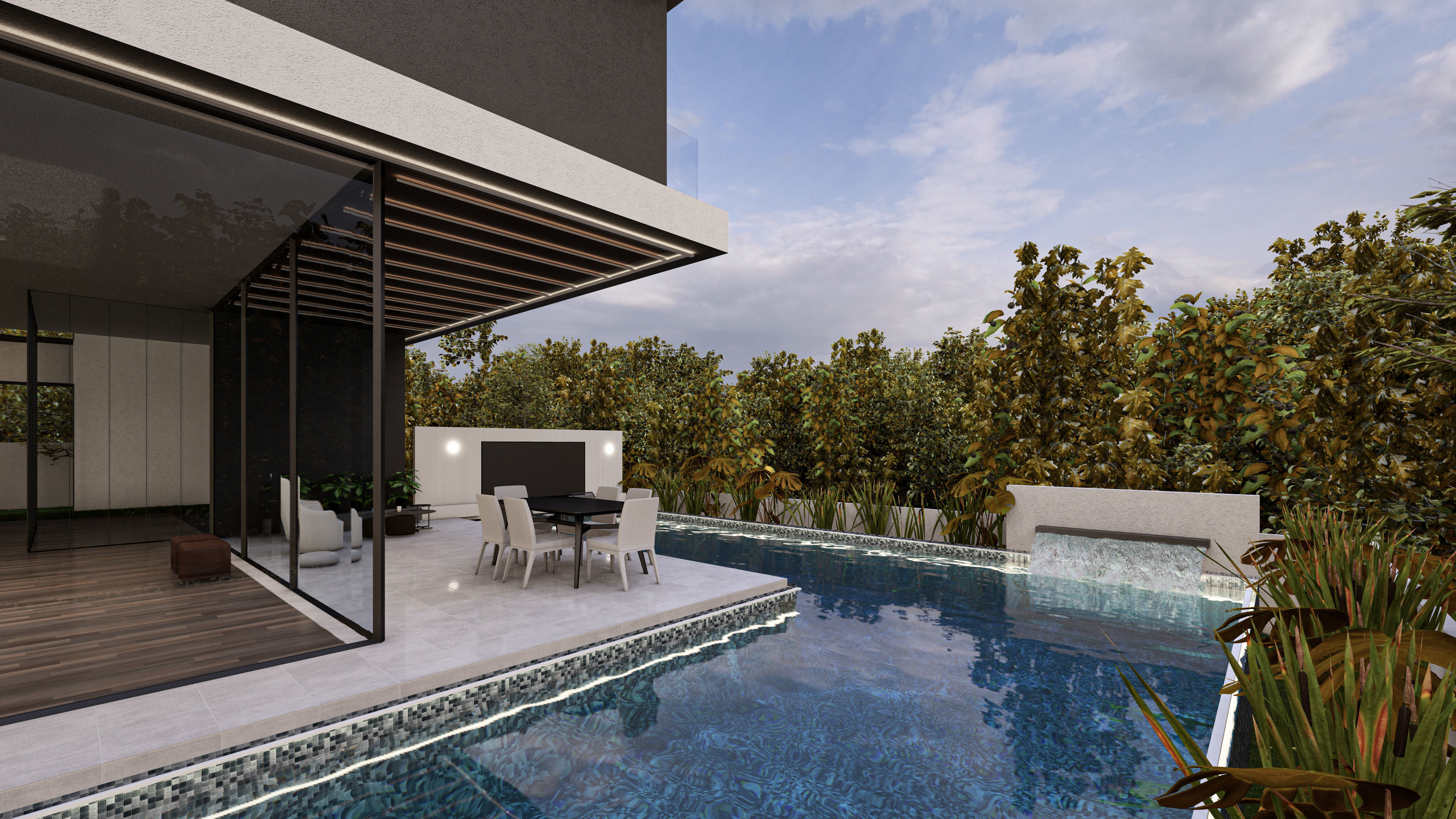 Luxury Villa 3D Model Modern Design with Interior Exterior Low-poly 3D model_25