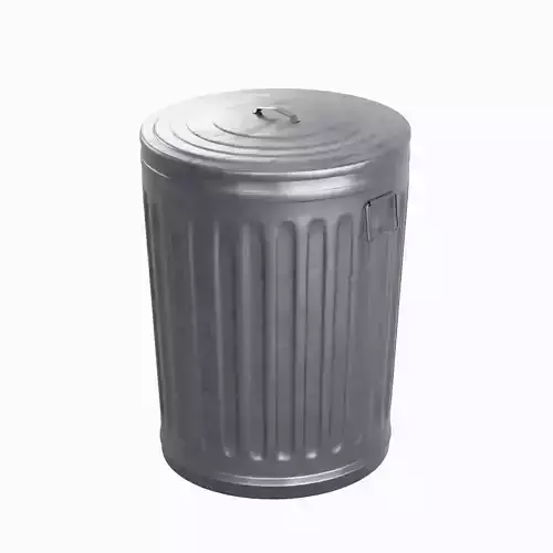 Steel Trash Can 06 3D model