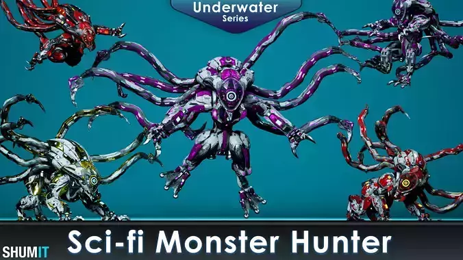 Sci-Fi Monster Hunter Low-poly 3D model