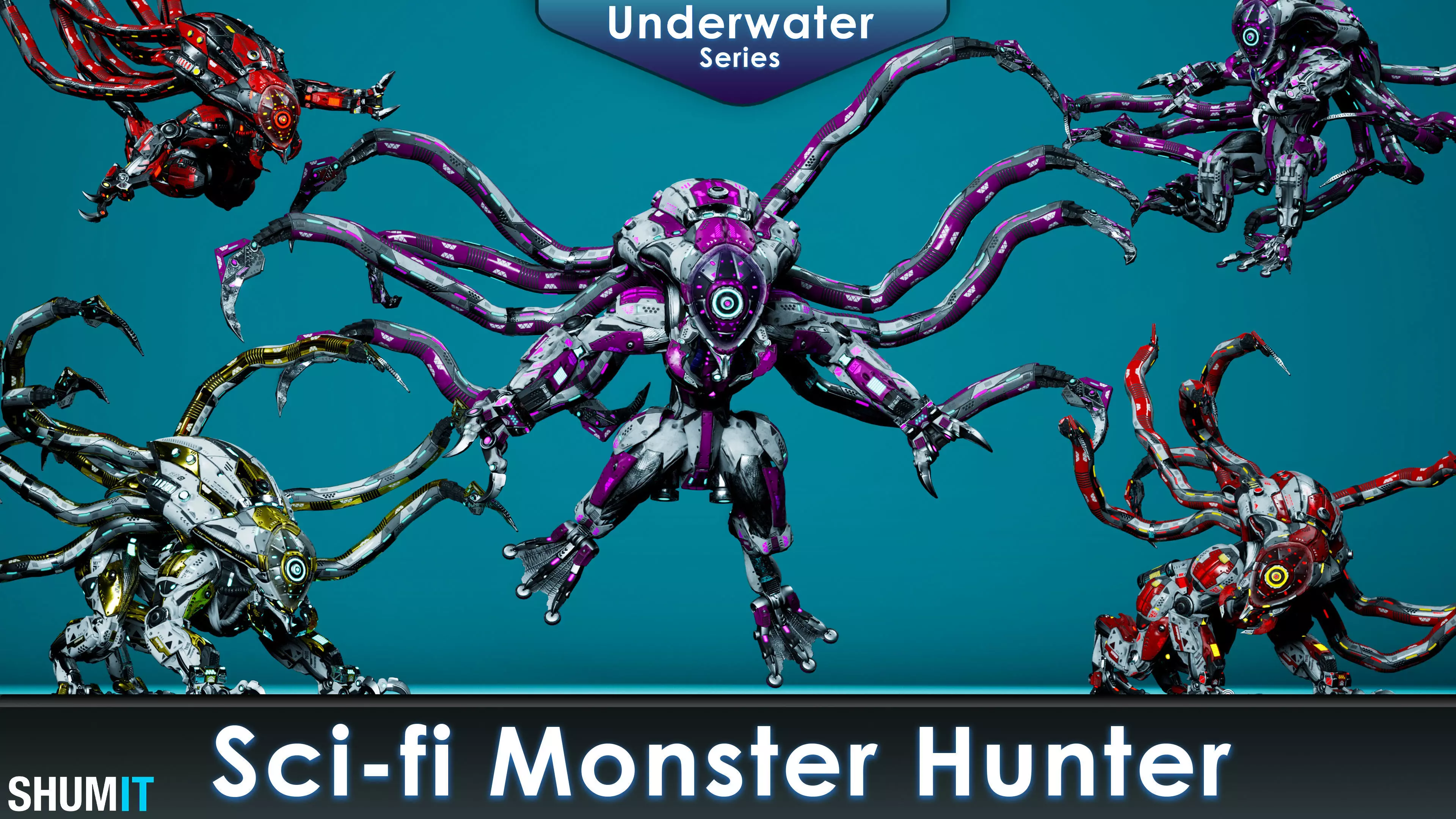 Sci-Fi Monster Hunter Low-poly 3D model_0