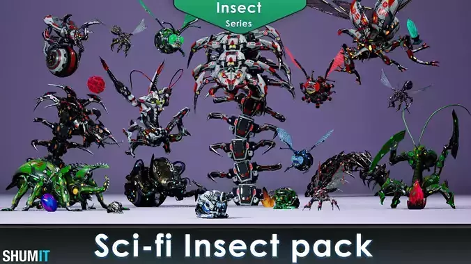 Sci-Fi Insect pack 3D Model Collection