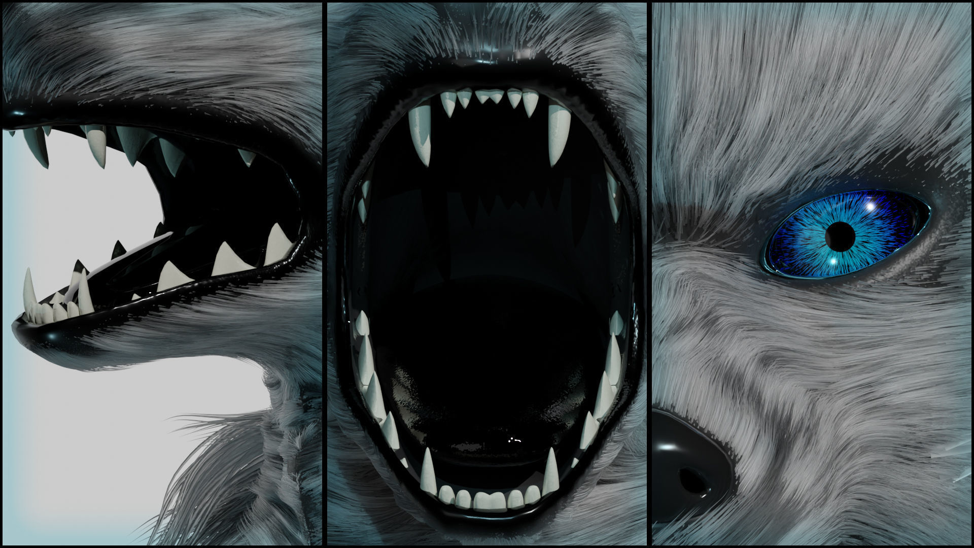 werewolves Low-poly 3D model_5