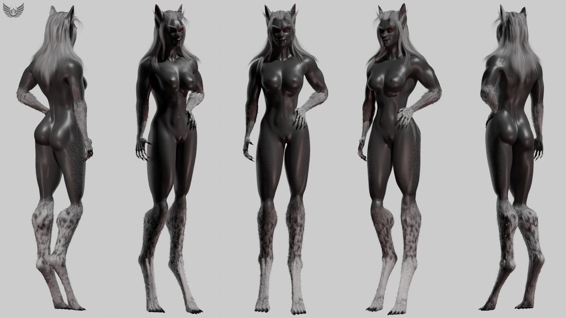 werewolves Low-poly 3D model_4