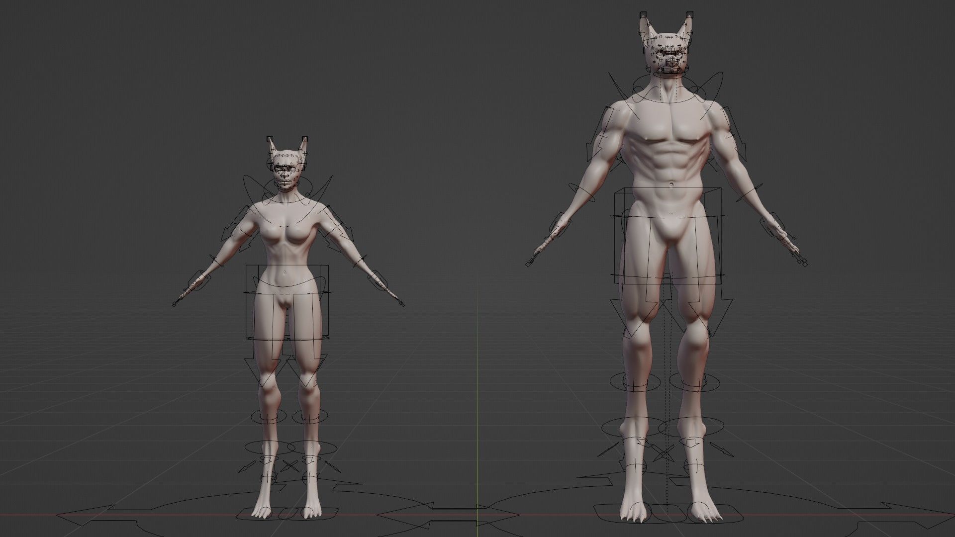 werewolves Low-poly 3D model_12