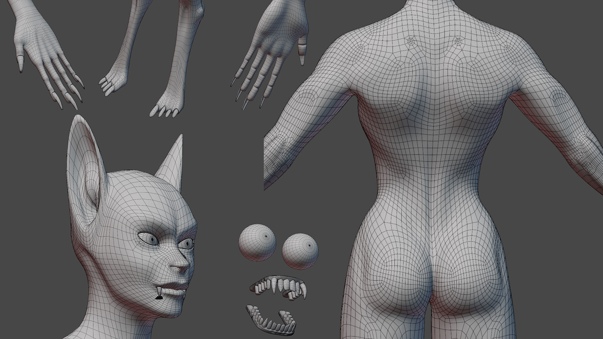 werewolves Low-poly 3D model_11