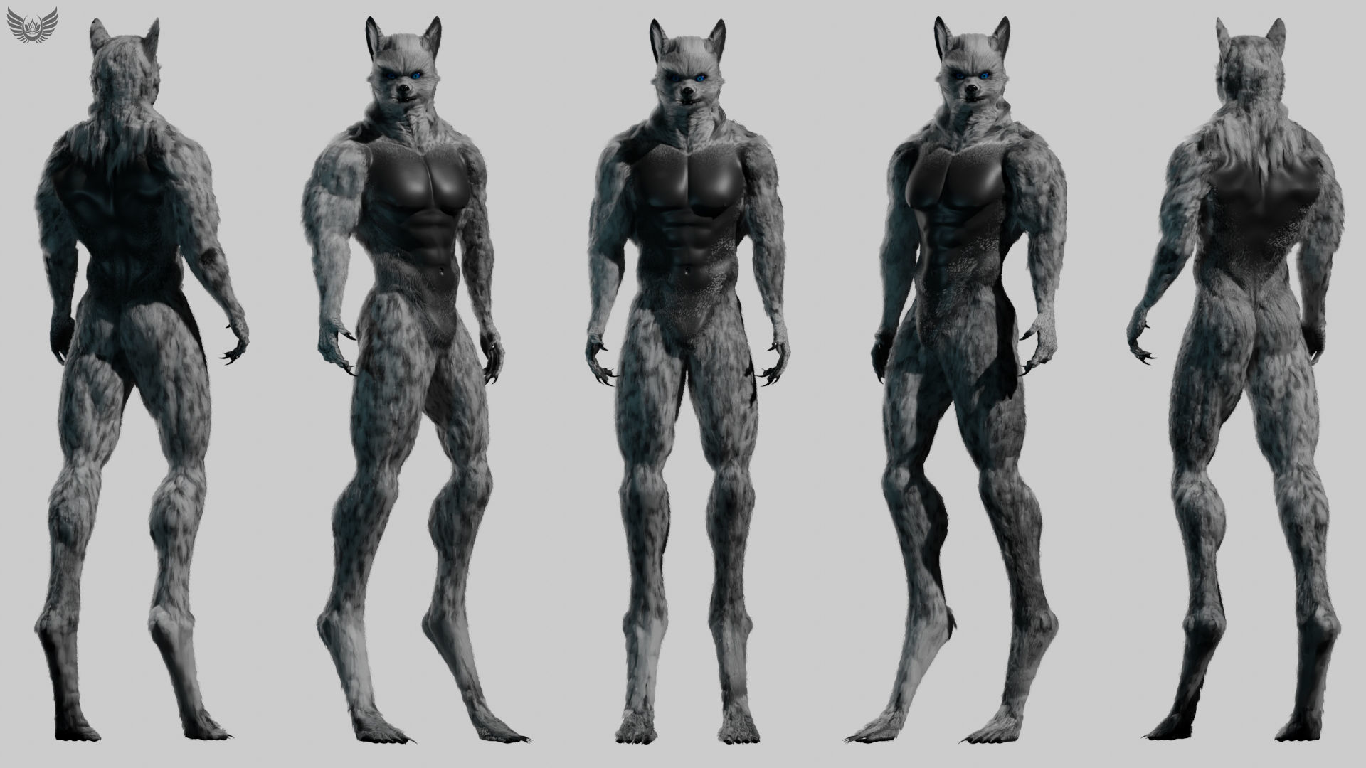 werewolves Low-poly 3D model_2