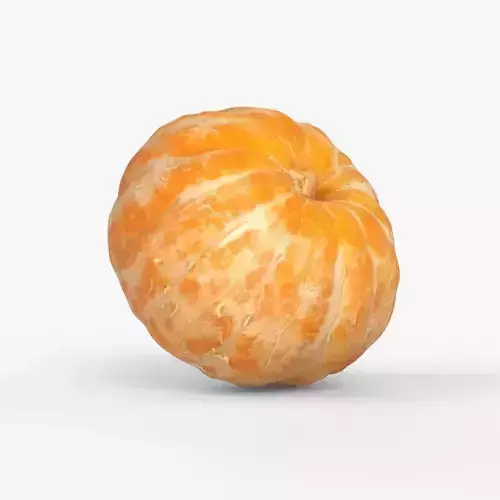 Photorealistic 3D scan of peeled tangerine mandarin