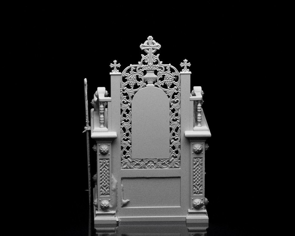 001560 Unprocessed 3D scan of an intricately designed throne 3D print model_11