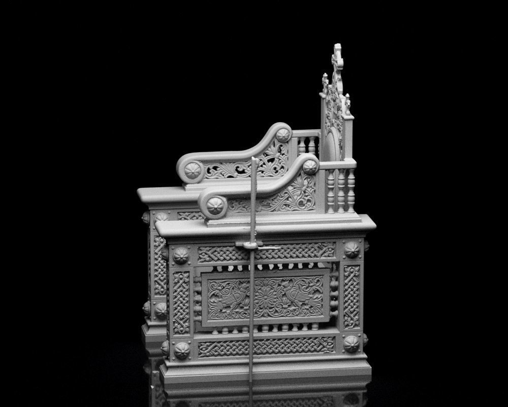 001560 Unprocessed 3D scan of an intricately designed throne 3D print model_15