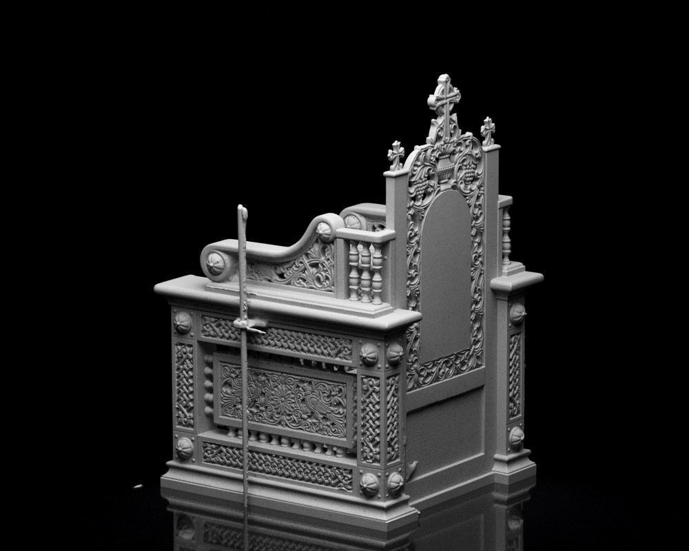 001560 Unprocessed 3D scan of an intricately designed throne 3D print model_13