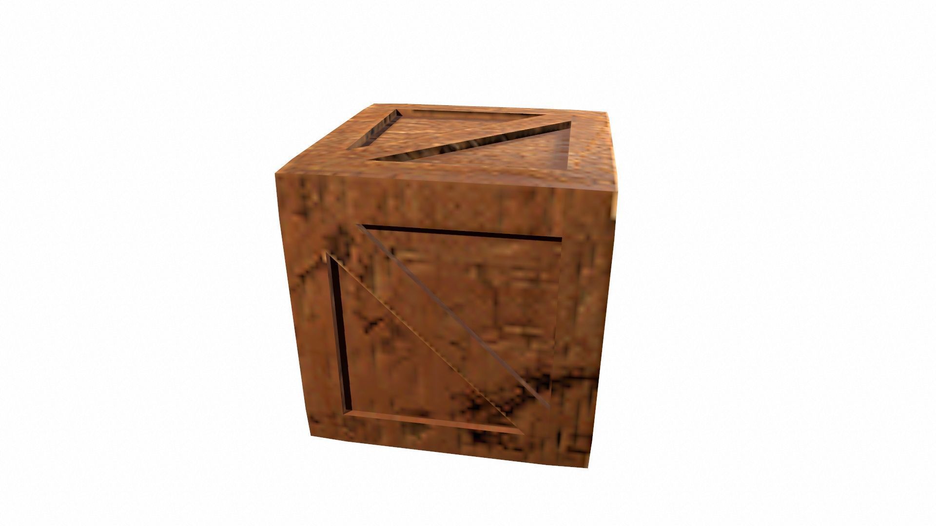 Wooden Box Low-poly 3D model_3