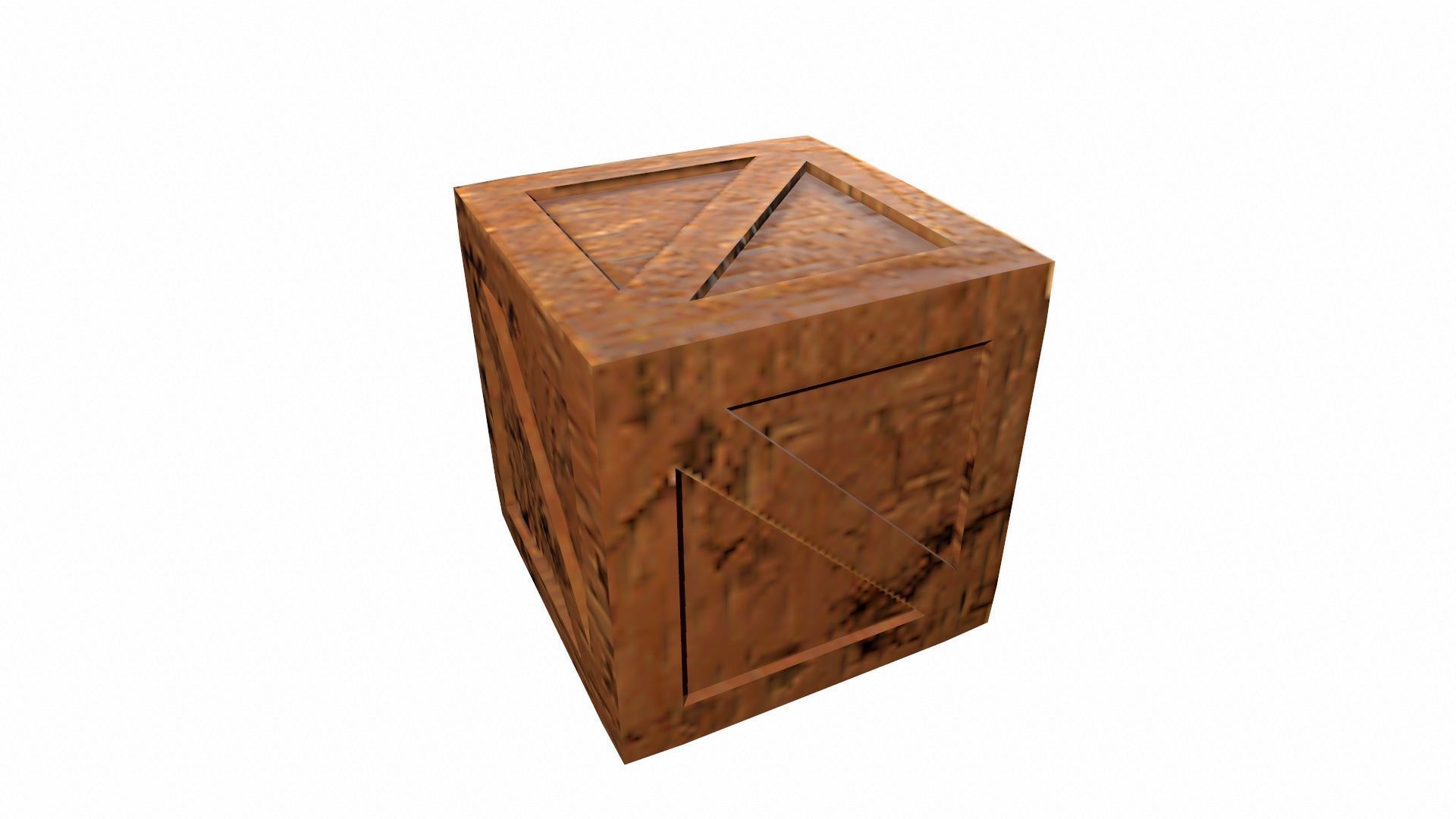 Wooden Box Low-poly 3D model_2