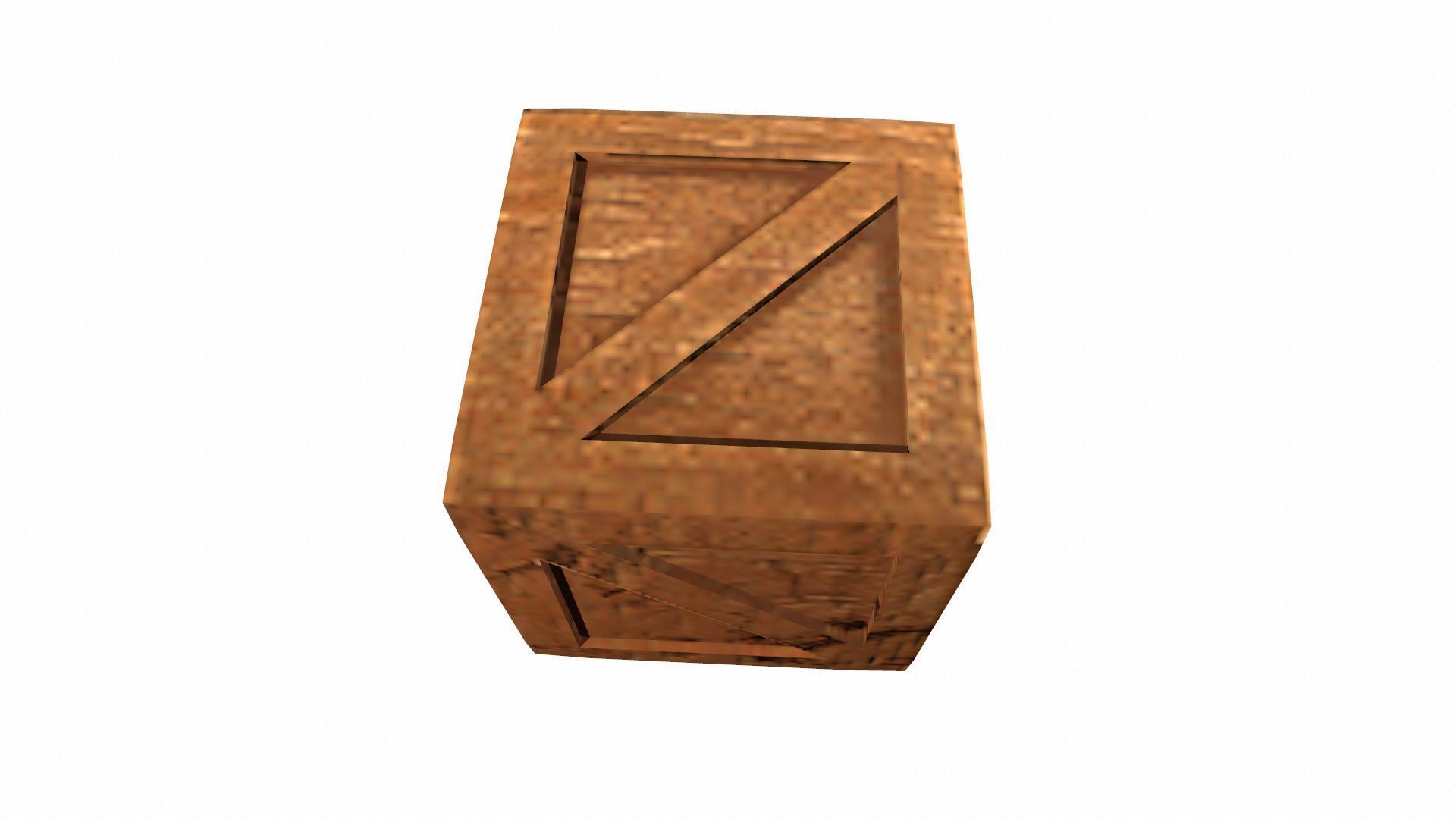 Wooden Box Low-poly 3D model_6