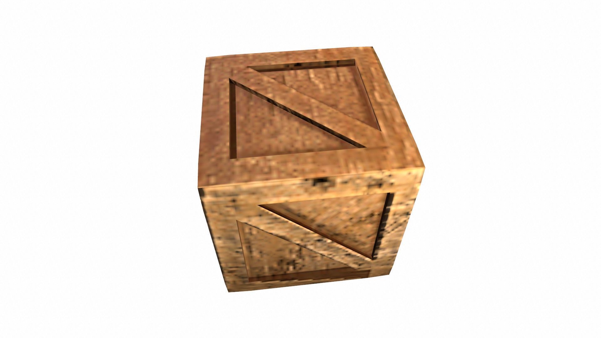 Wooden Box Low-poly 3D model_4