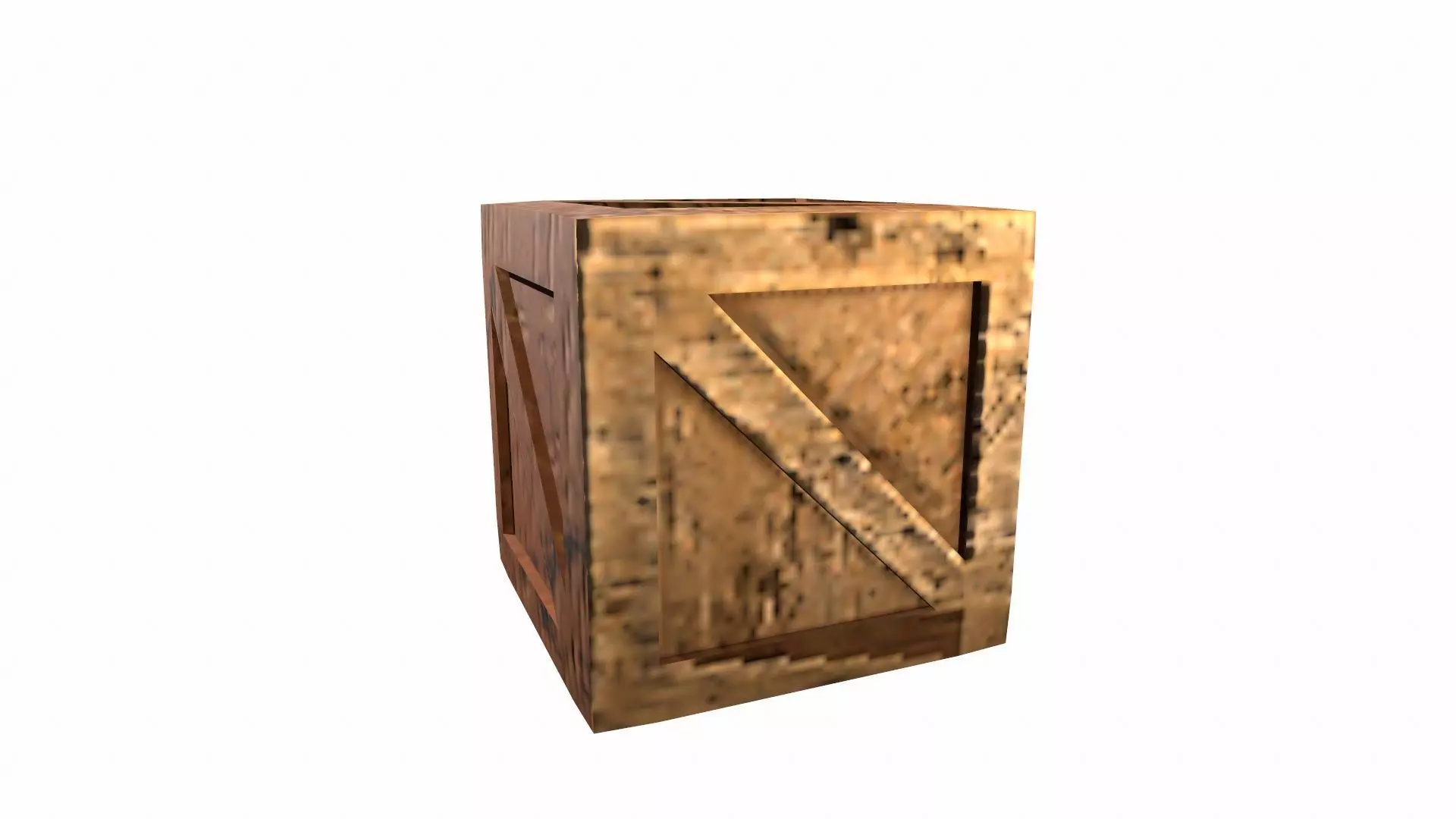 Wooden Box Low-poly 3D model_0