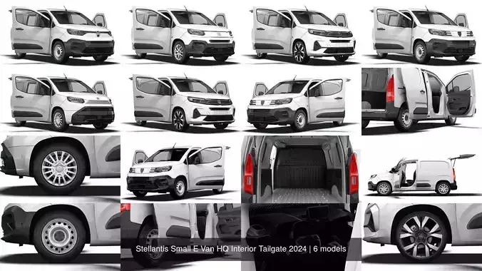 Stellantis Small E Van HQ Interior Tailgate 2024 3D Model Collection