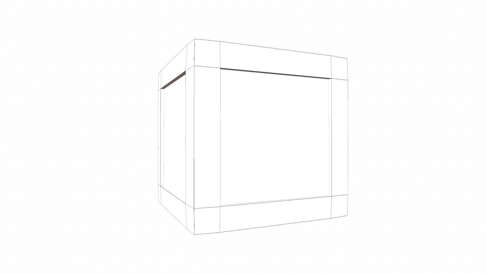 Wooden Box Low-poly 3D model_7