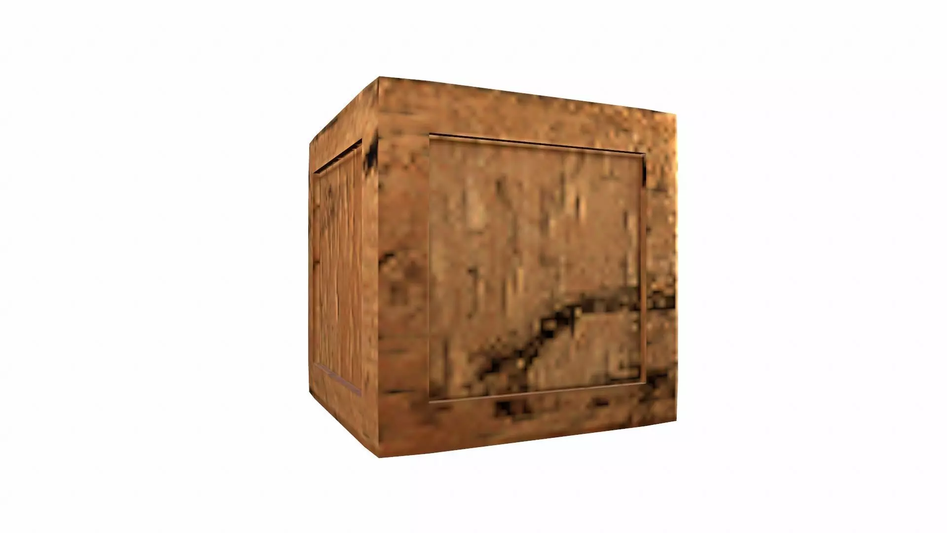 Wooden Box Low-poly 3D model_0