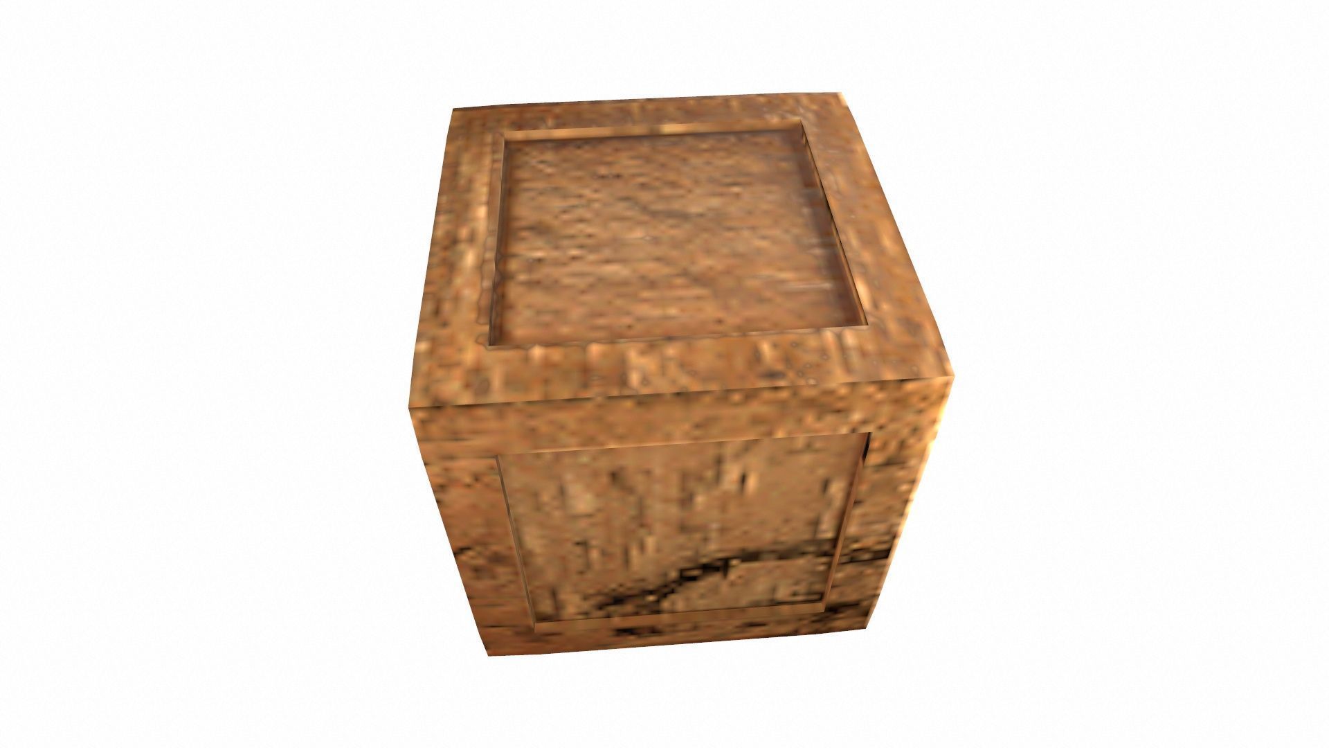 Wooden Box Low-poly 3D model_6