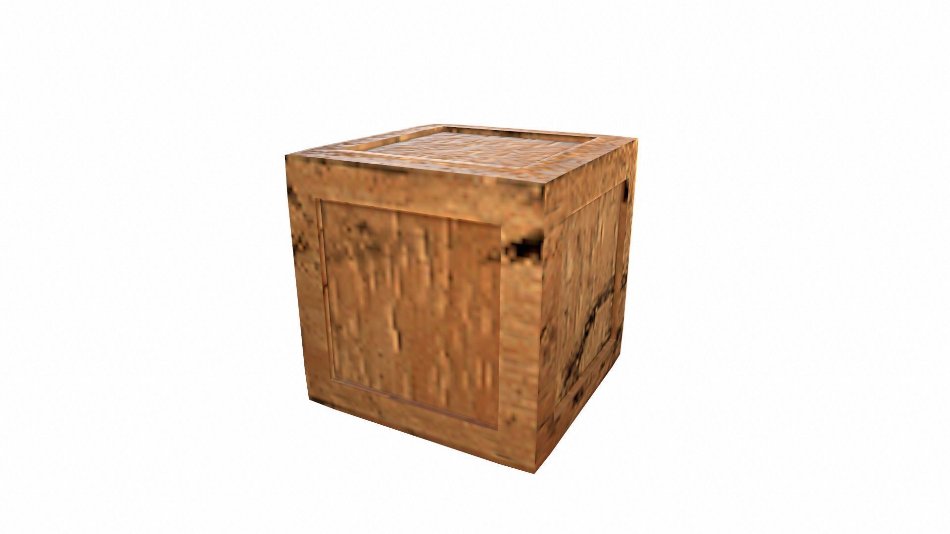Wooden Box Low-poly 3D model_2