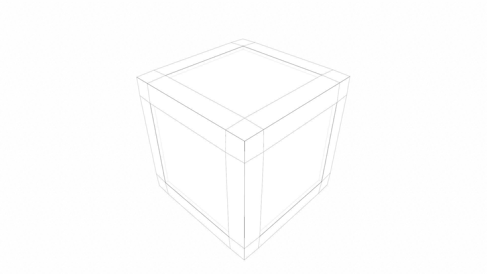 Wooden Box Low-poly 3D model_8