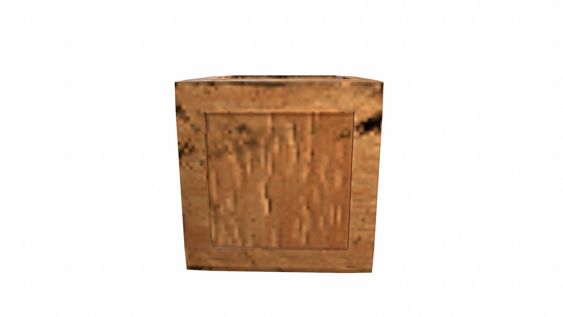 Wooden Box Low-poly 3D model_3